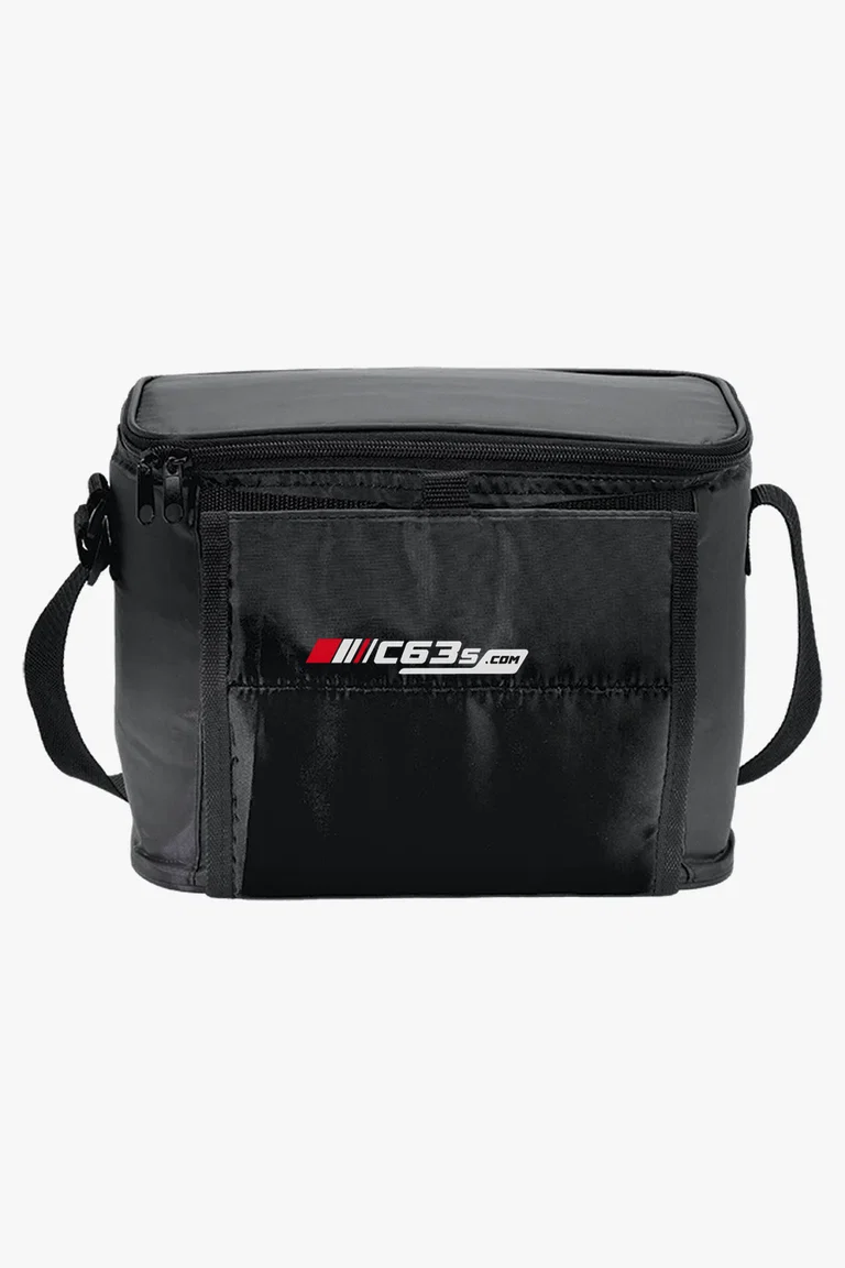 C63s Cooler with Folding Cup Holders — C63s logo branding preview; custom branding quoted separately