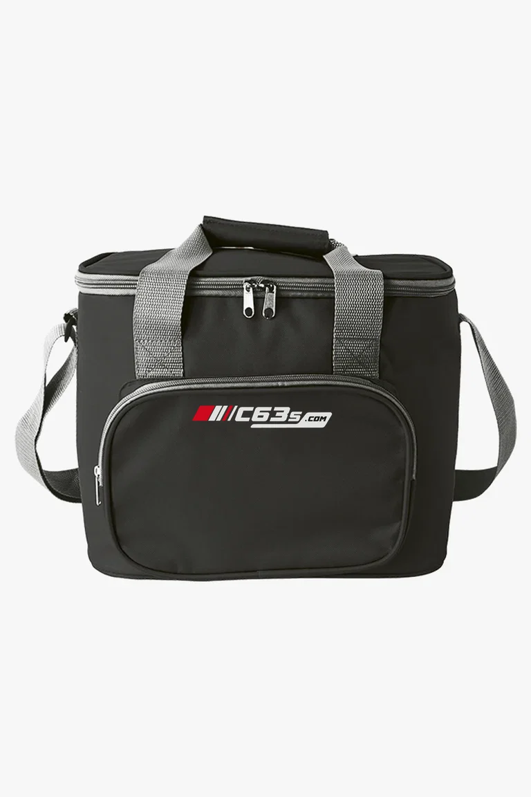 C63s Cooler Bag With Front Pocket — C63s logo branding preview; custom branding quoted separately