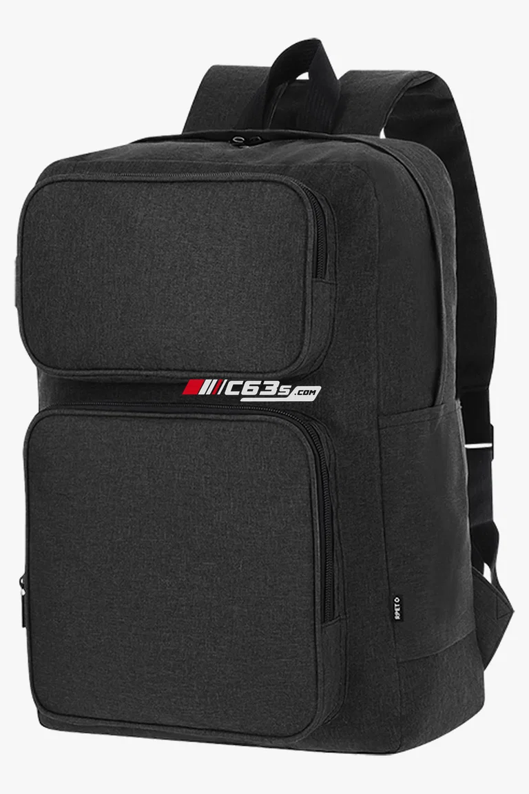 C63s Backpack Necco — C63s logo branding preview; custom branding quoted separately