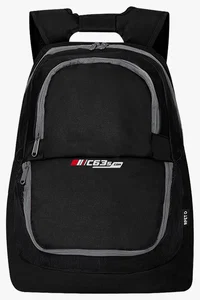 C63s Backpack Storil — C63s logo branding preview; custom branding quoted separately
