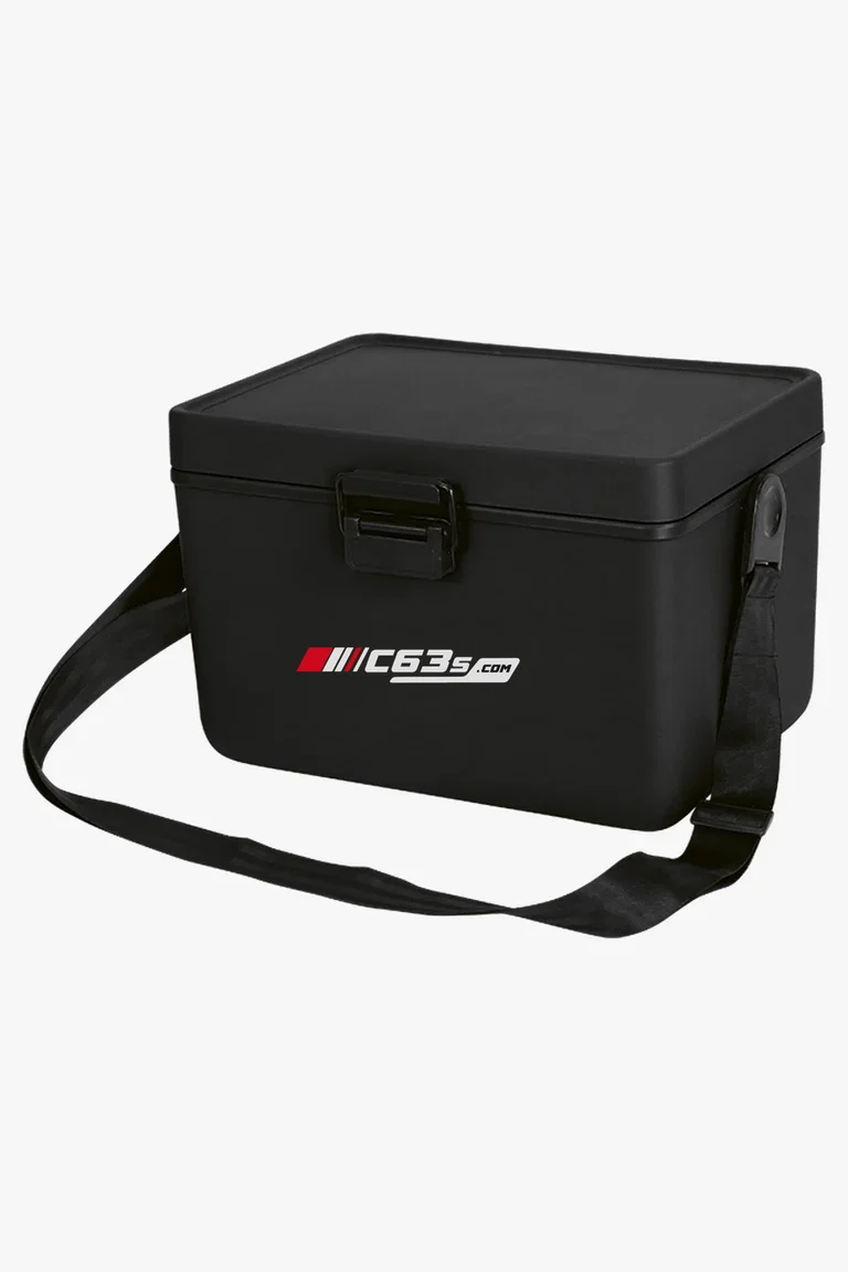 C63s Edged Hardshell Cooler Box — C63s logo branding preview; custom branding quoted separately