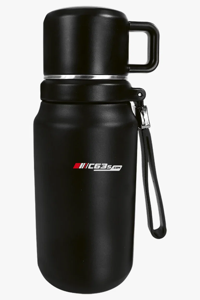 C63s BB Outdoor Flask — C63s logo branding preview; custom branding quoted separately