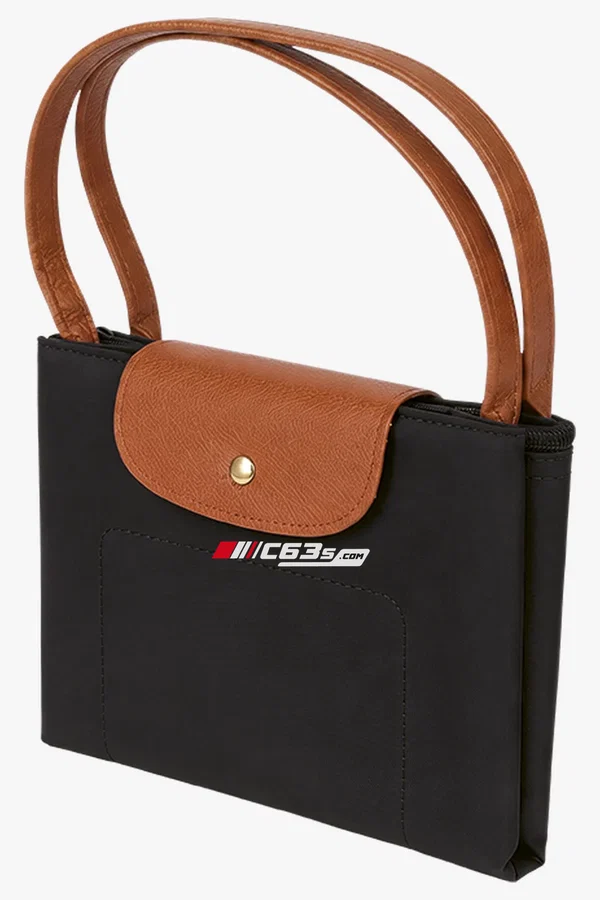 C63s Essence Foldable Tote Bag Large — C63s logo branding preview; custom branding quoted separately