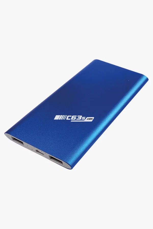 C63s Slim Aluminium 4000 mAh Powerbank — C63s branding preview C63s Slim Aluminium 4000 mAh Powerbank — C63s logo branding preview; custom branding quoted separately