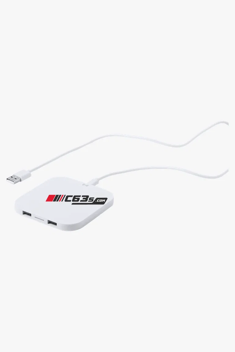 C63s Donson Wireless Charger — C63s logo branding preview; custom branding quoted separately