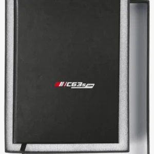 C63s A5 Notebook & Pen Gift Set — C63s logo branding preview; custom branding quoted separately