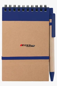 C63s Ecocard A6 Notebook — C63s logo branding preview; custom branding quoted separately