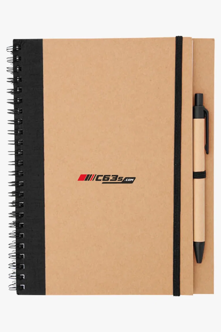 C63s Tunel A5 Notebook — C63s logo branding preview; custom branding quoted separately