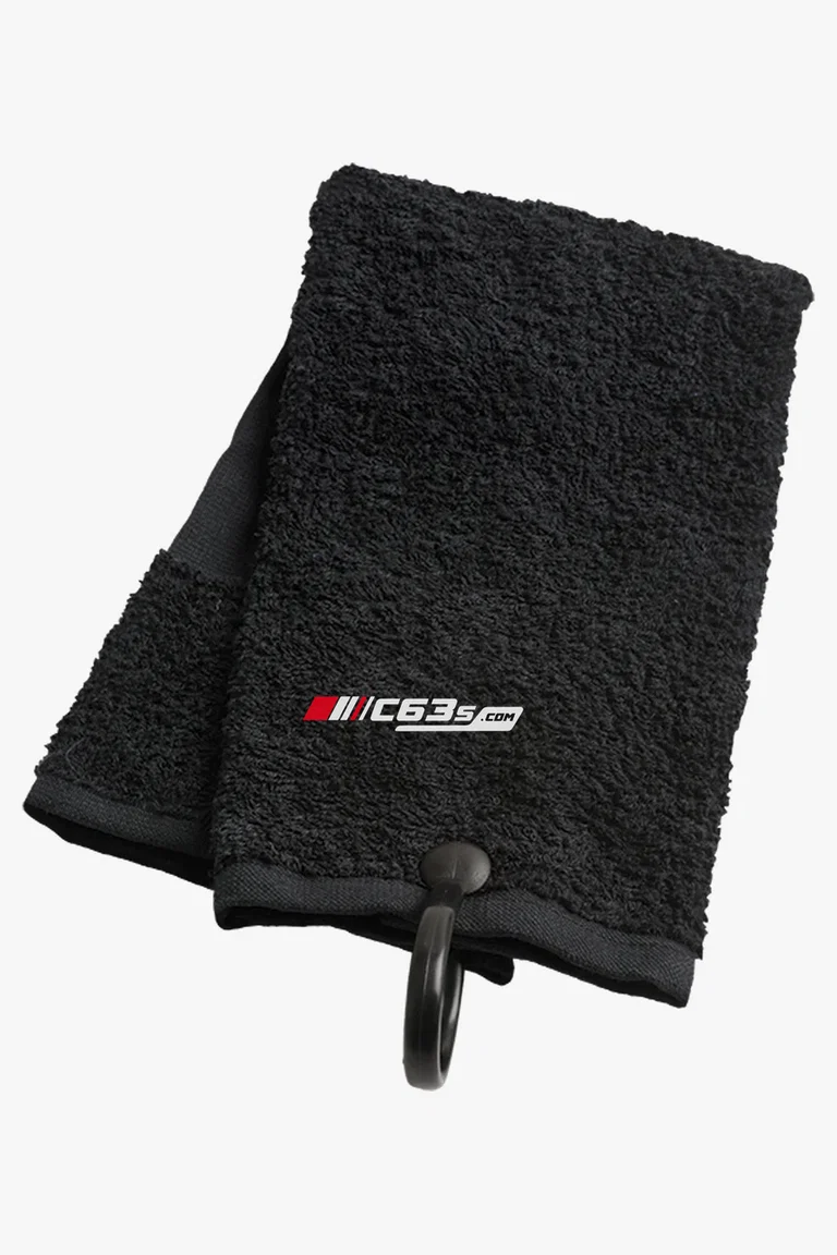 C63s 100% Cotton Golf Towel — C63s logo branding preview; custom branding quoted separately