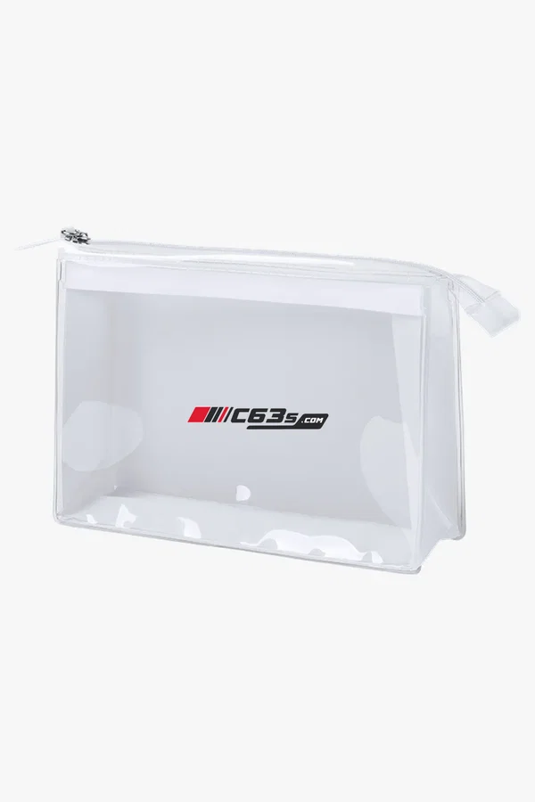 C63s Beauty Bag Pelvar — C63s logo branding preview; custom branding quoted separately