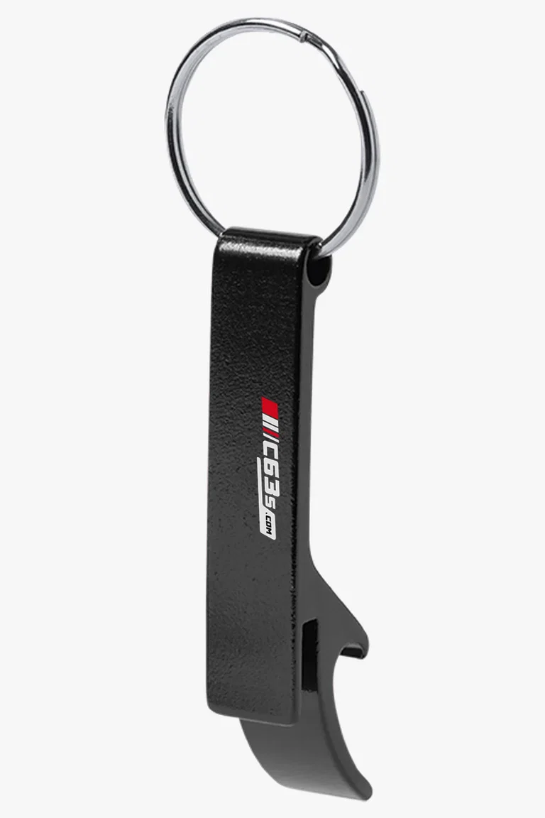 C63s Stiked Bottle Opener Keyring — C63s logo branding preview; custom branding quoted separately