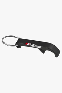 C63s Metal Bottle Opener Keychain — C63s logo branding preview; custom branding quoted separately