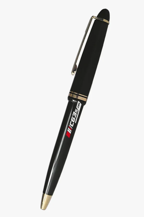 C63s Zee Ballpoint Pen With Trim — C63s logo branding preview; custom branding quoted separately