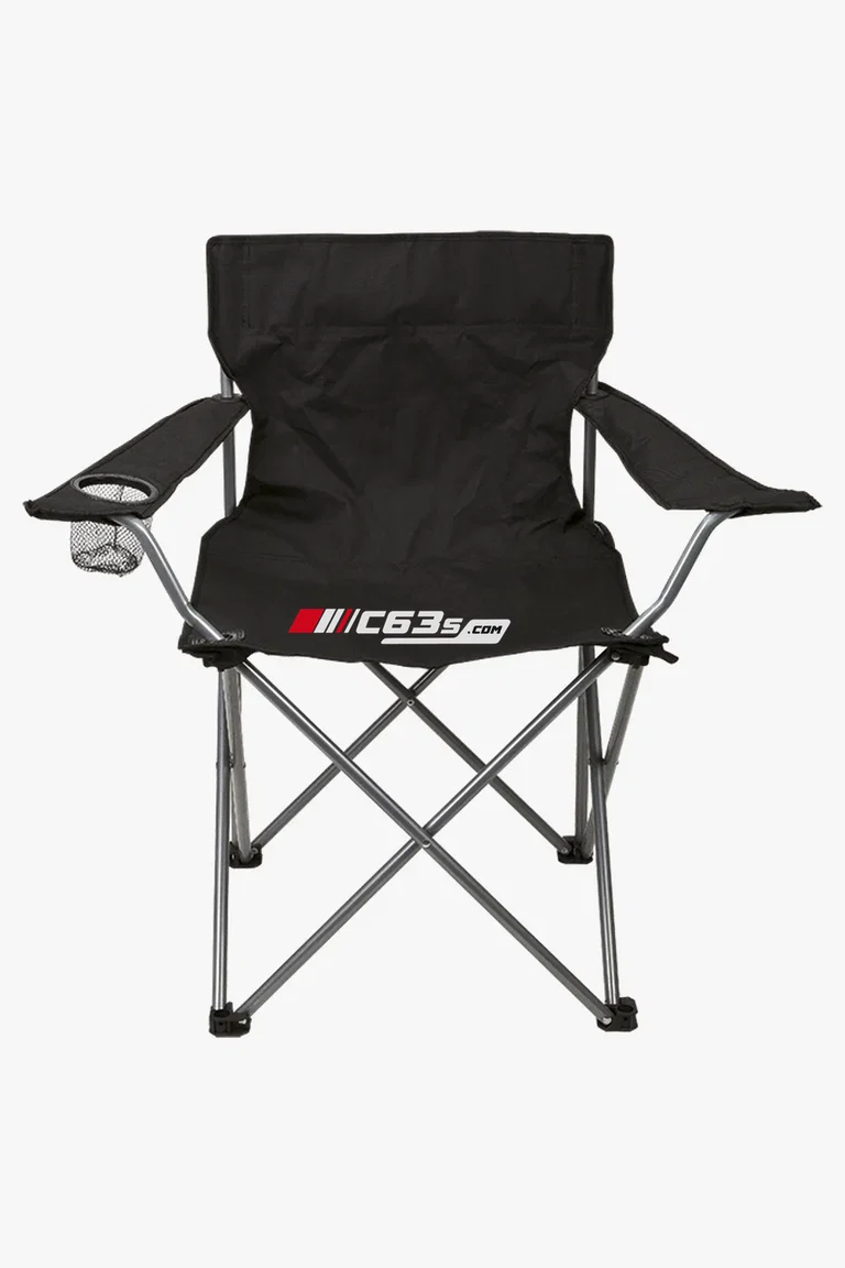 C63s Folding Outdoor Chair 600D — C63s logo branding preview; custom branding quoted separately