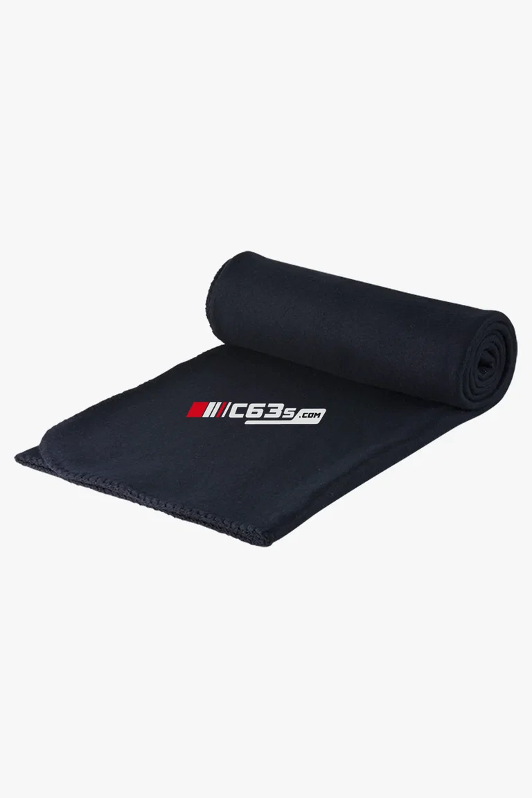 C63s Polar Fleece Blanket — C63s logo branding preview; custom branding quoted separately