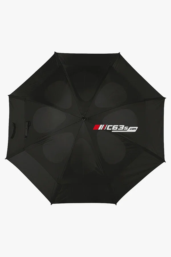 C63s Storm Proof Vented Umbrella — C63s logo branding preview; custom branding quoted separately