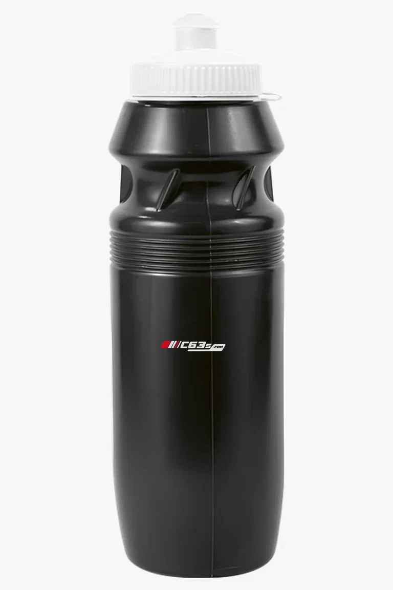 C63s 750ml Sports Bottle — C63s logo branding preview; custom branding quoted separately
