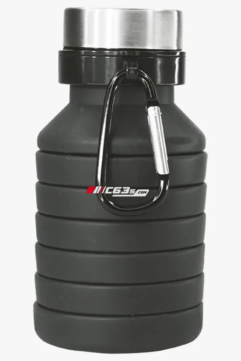 C63s 500ml Collapsible Water Bottle — C63s logo branding preview; custom branding quoted separately