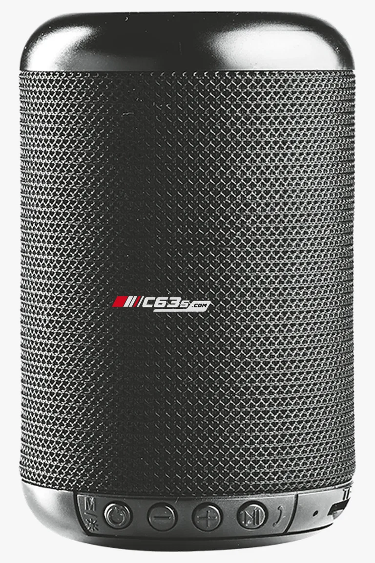 C63s Mini Bluetooth Speaker — C63s logo branding preview; custom branding quoted separately