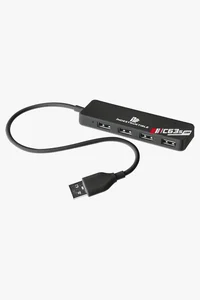 C63s IND 4 Port USB Hub — C63s logo branding preview; custom branding quoted separately