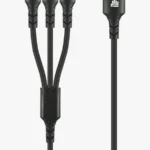 C63s IND 1.2m 3-In-1 Charger Cable — Black