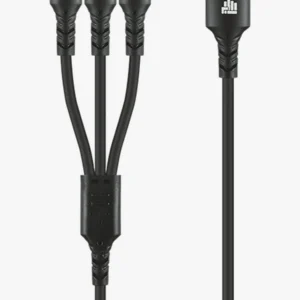 C63s IND 1.2m 3-In-1 Charger Cable — Black