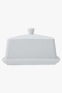 C63s White Basics Diamonds Butter Dish — White