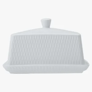 C63s White Basics Diamonds Butter Dish — White