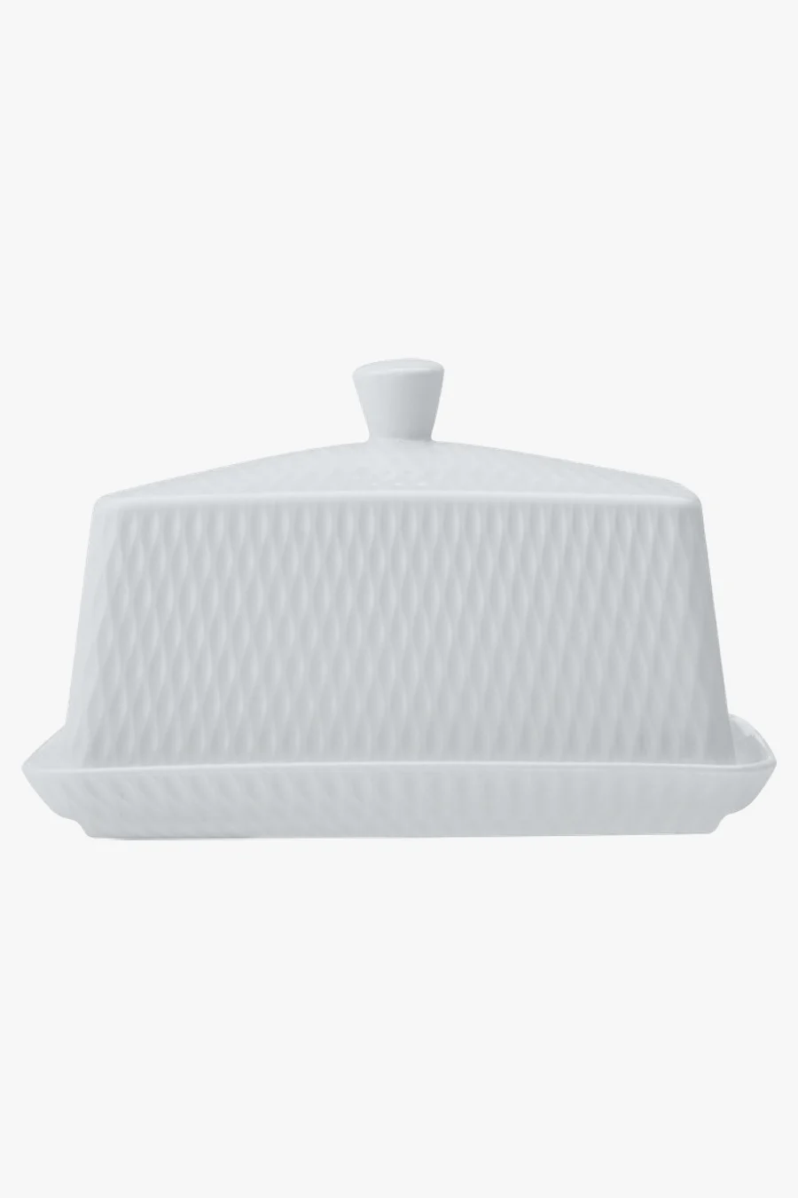 C63s White Basics Diamonds Butter Dish — White