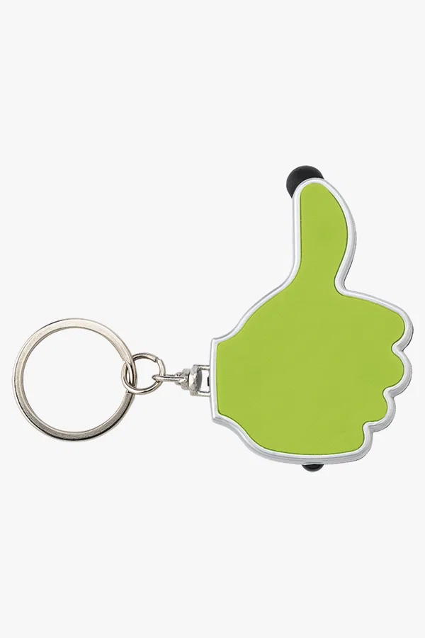 C63s 3 in 1 Thumbs Up Keychain with Stylus and LED Light — Light Green