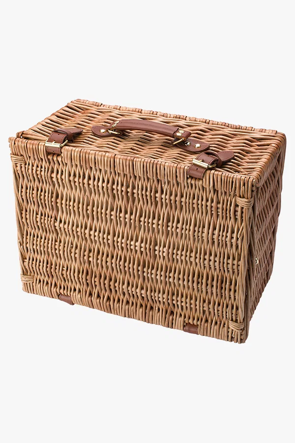 C63s Two Person Willow Picnic Basket — Brown