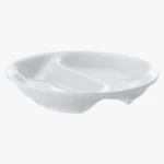 C63s White Basics Round Divided Sauce Dish — White