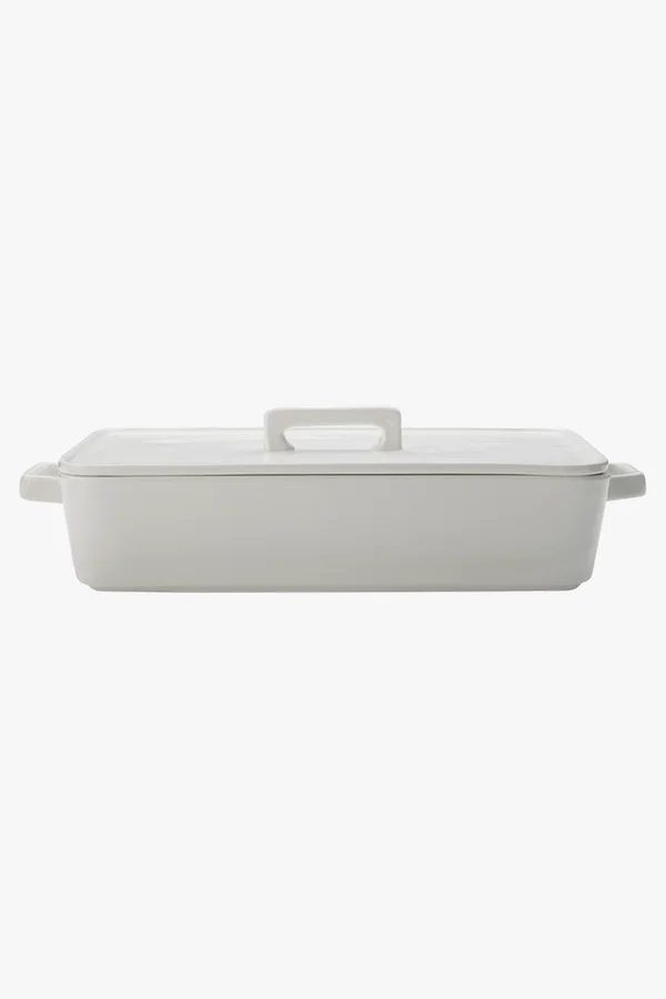 C63s Epicurious Rectangular Baker With Lid — White