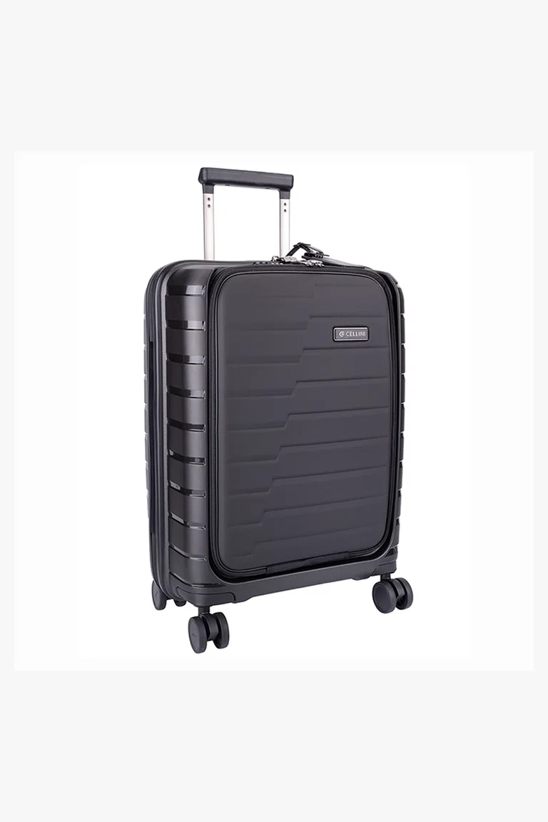 C63s Cellini Microlite Business Soft Front Carry On Trolley — Black
