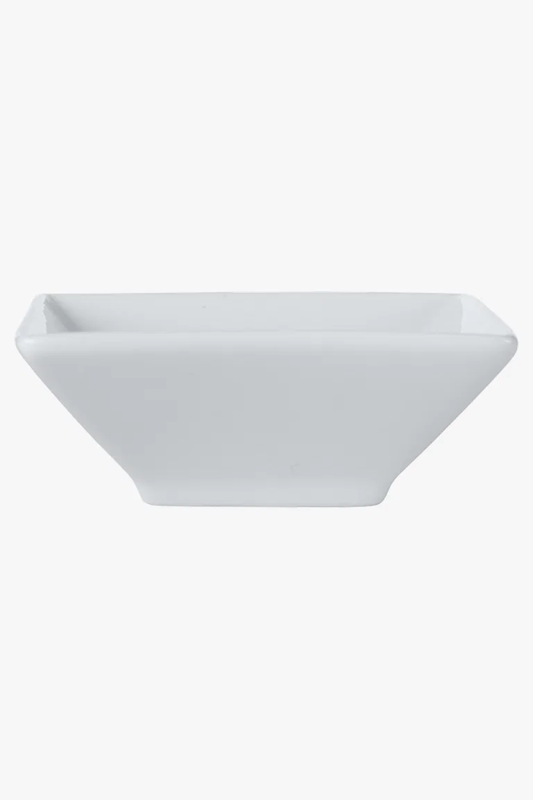 C63s White Basics Square Footed Sauce Dish — White