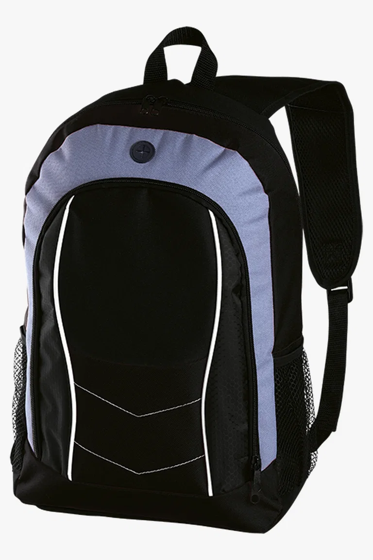 C63s Arrow Design Backpack with Front Flap — Black