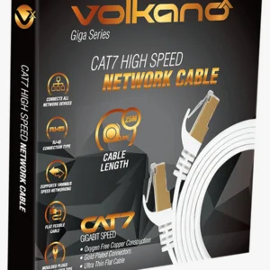 C63s Volkano Giga Series Cat 7 Ethernet Cable 25m — White