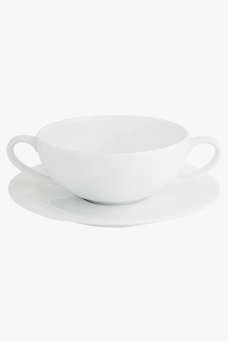 C63s Arctic White Soup Cup and Saucer — White