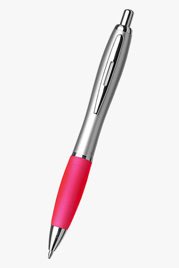 C63s Curved Silver Ballpoint Pen — Pink