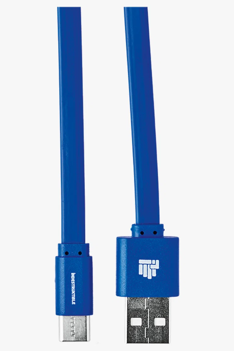 C63s IND 1.2m Flat Type C Charger Cable — Blue