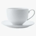 C63s White Basics Diamonds Tea Cup and Saucer 220ml — White