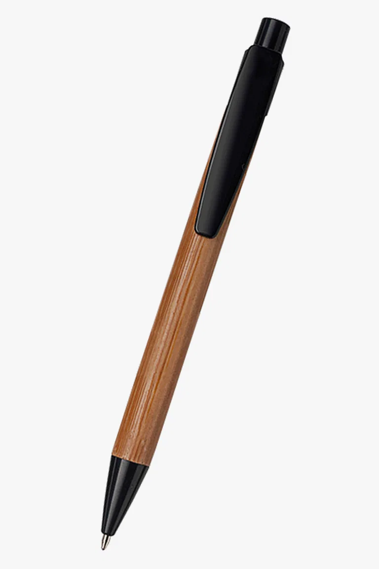 C63s Bamboo Ballpoint Pen with Plastic Trims — Black
