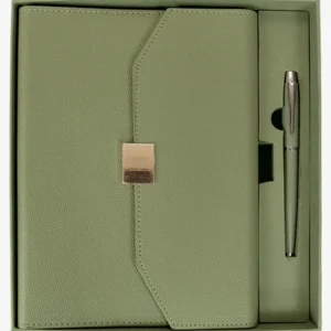C63s Executive Notebook And Pen In Card Folder — Green