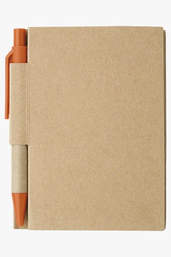 C63s Mini Recycled Notebook and Pen — Orange
