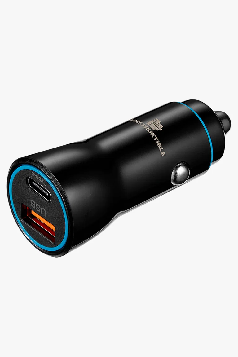 C63s IND 38W Dual Car Charger USB & Type-C — Black