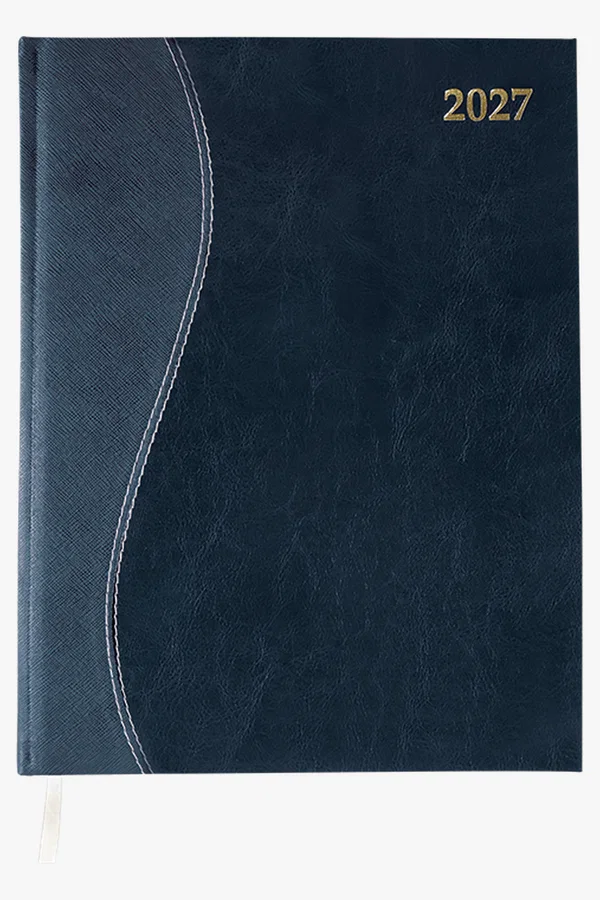C63s 2027 A5 Wave S-Stitched Diary — Navy