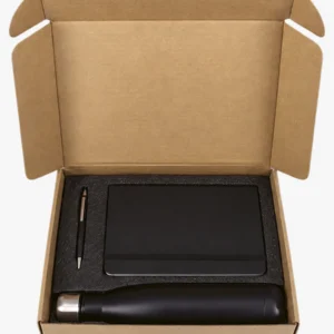 C63s Water Bottle And Note Book Pen Set — Black