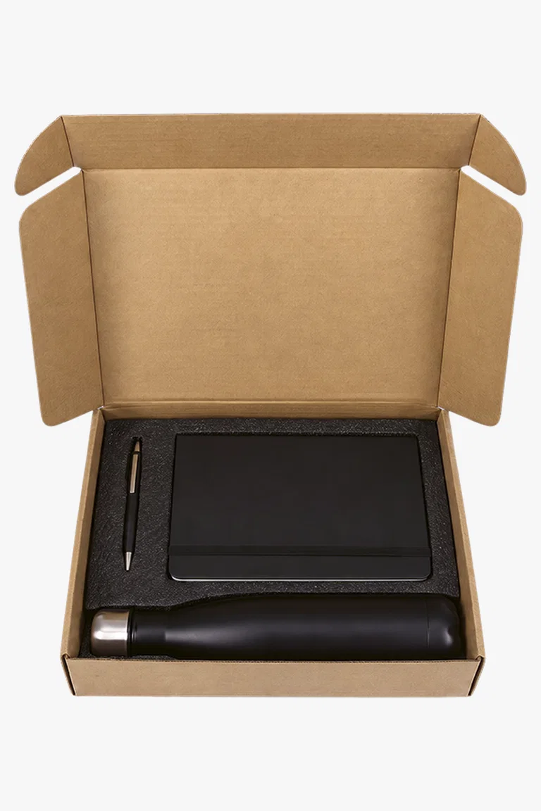 C63s Water Bottle And Note Book Pen Set — Black