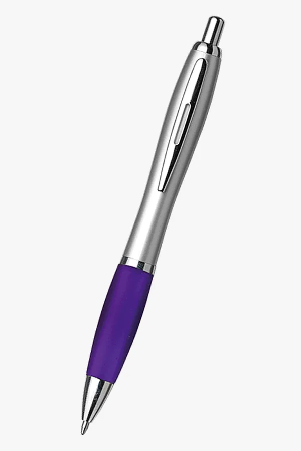C63s Curved Silver Ballpoint Pen — Purple