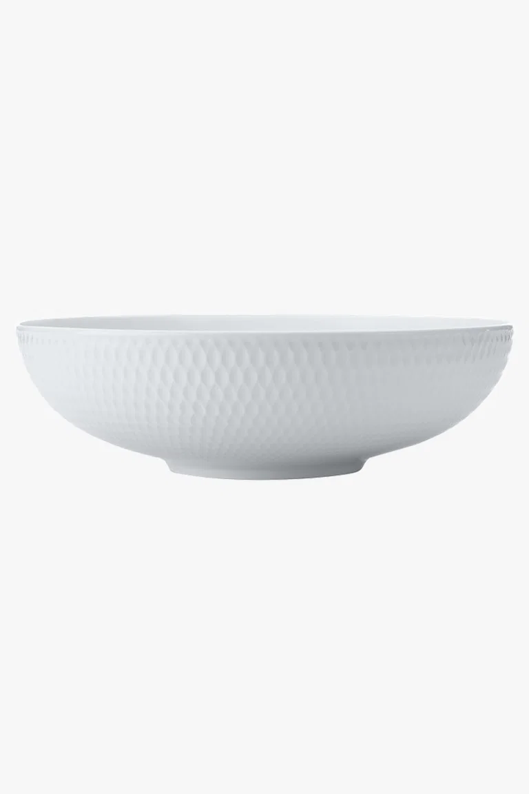 C63s White Basics Diamonds Round Serving Bowl — White